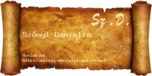 Szőnyi Daniella névjegykártya